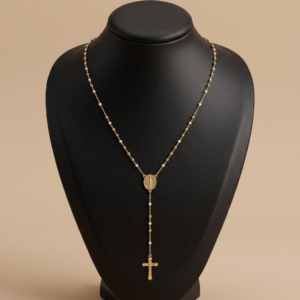 rosario para mujer 2.73 g / 60 cm / tres oros 18k